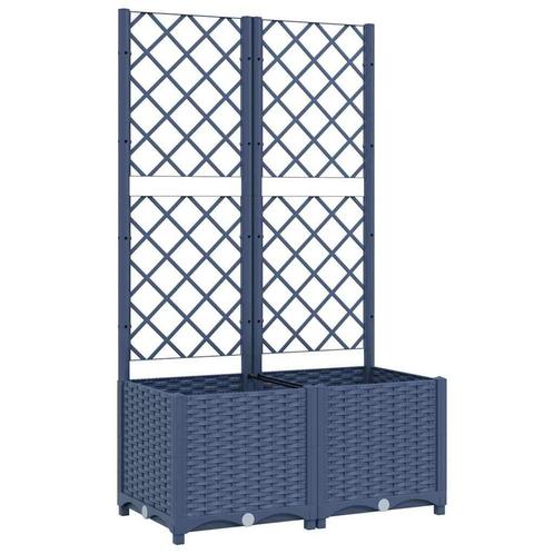 Plantenbak met Latwerk - Donkergrijs - Retourdeal - 42% K..., Tuin en Terras, Bloembakken en Plantenbakken, 60 cm of meer, 60 tot 100 cm