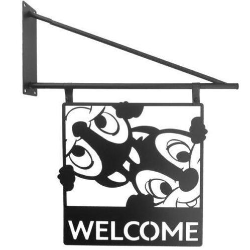 Metal Door Sign – Welcome – Chip And Dale, Verzamelen, Disney, Overige figuren, Nieuw, Beeldje of Figuurtje, Ophalen of Verzenden