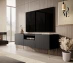 Meubella | TV-Meubel Zwart 144 cm goud staand, Huis en Inrichting, Overige materialen, 100 tot 150 cm, Verzenden, Nieuw