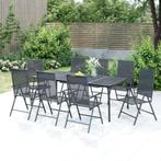 vidaXL 9-delige Tuinset staal antracietkleurig, Tuin en Terras, Tuinsets en Loungesets, Verzenden, Nieuw, 8 zitplaatsen, Rvs