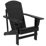 TRUUSK Adirondack Tuinstoel Met Bekerhouder, Massief Hout, Z, Verzenden, Nieuw