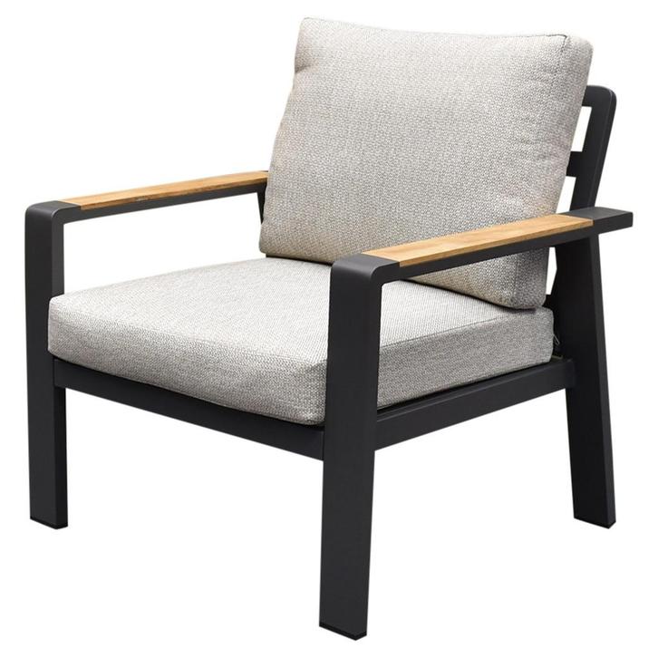 Lola lounge tuinstoel aluminium antraciet soft grey kussens, Tuin en Terras, Tuinstoelen, Nieuw, Aluminium, Ophalen of Verzenden