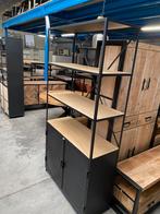 Metallo boekenkast, metaal + hout (nieuw, A-keuze), Nieuw, Eikenhout