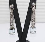 Oorbellen - 18 karaat Witgoud - 11.84ct. tw. Aquamarijn -, Sieraden, Tassen en Uiterlijk, Oorbellen, Nieuw