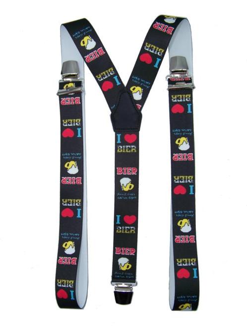 I love Bier Bretels met extra sterke clips, Kleding | Heren, Riemen en Ceinturen, Nieuw, Verzenden