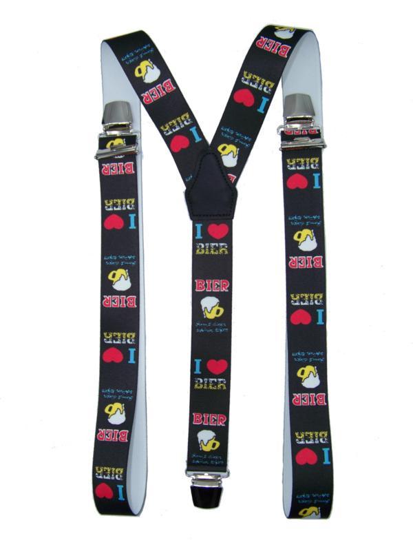 I love Bier Bretels met extra sterke clips, Kleding | Heren, Riemen en Ceinturen, Nieuw, Verzenden