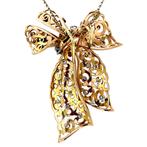 Gouden strik hanger met diamant 14 krt/950, Ophalen of Verzenden, Nieuw