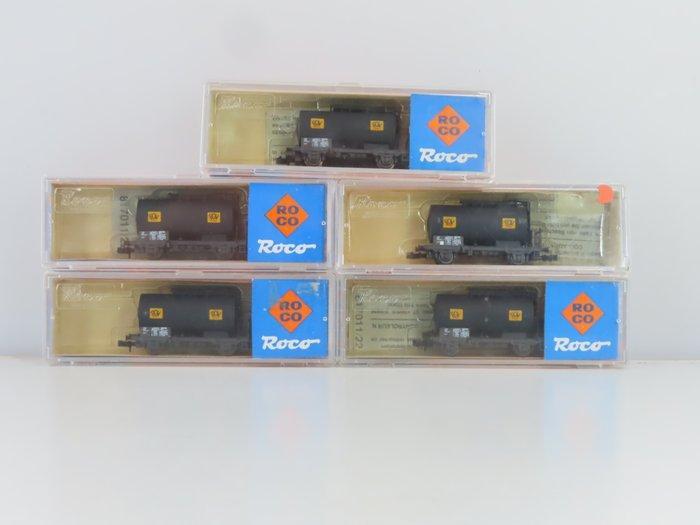 Roco N - 25039 - Modeltrein goederenwagon (5) - 5x 2-assige, Hobby en Vrije tijd, Modeltreinen | N-Spoor