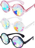 3 Pairs Kaleidoscope Rave Bril Festivals Goggle Rainbow, Verzenden, Nieuw