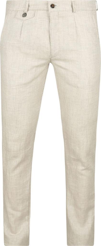 Suitable Chino Linen Blend Ruiten Beige maat 56 Heren, Kleding | Heren, Broeken en Pantalons, Beige, Nieuw, Maat 56/58 (XL), Verzenden