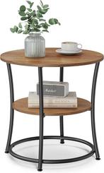 Ronde bijzettafel - diameter 55 cm - 2 niveaus - metaal met, Huis en Inrichting, Tafels | Bijzettafels, Verzenden, Nieuw