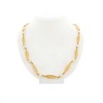 Gouden fantasie ketting met parels | 54 cm (schakelketting), Ophalen of Verzenden, Gebruikt, Overige kleuren, Goud