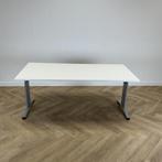 verstelbaar bureau 180x90 cm, wit - grijs, Ophalen of Verzenden, In hoogte verstelbaar, Gebruikt, Bureau