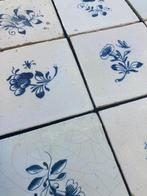 Tegel - Zeldzame antieke Delfts blauwe Friese bloem tegels
