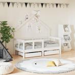 vidaXL Kinderbedframe met lades 70x140 cm massief grenenhout, Kinderen en Baby's, Kinderkamer | Bedden, Verzenden, Nieuw