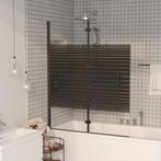 vidaXL Douchewand inklapbaar 100x140 cm ESG zwart, Verzenden, Nieuw