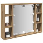 vidaXL Spiegelkast met LED 76x15x55 cm bewerkt hout, Huis en Inrichting, Kasten | Overige, Verzenden, Nieuw