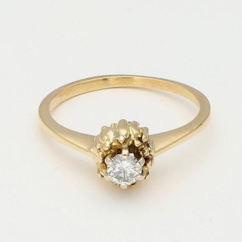 Ring - 18 karaat Geel goud Diamant (Natuurlijk), Sieraden, Tassen en Uiterlijk, Ringen