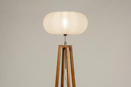 Rietveld Vloerlampen - Bruin, Beige - Stof, Hout, Huis en Inrichting, Lampen | Vloerlampen, Verzenden