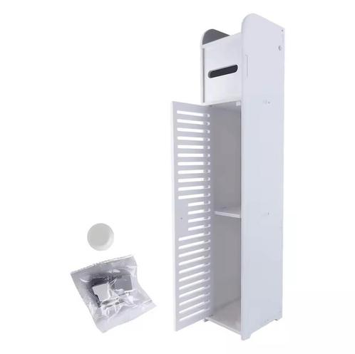 Badkamer en WC Vloerkast Wit – Badkamerkast PVC 16x15x80 cm, Huis en Inrichting, Badkamer | Badkamermeubels, Nieuw, Verzenden