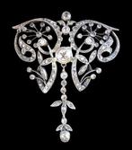 Broche - 18 karaat Geel goud, Zilver - 3.00ct. tw. Diamant