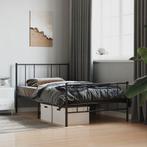 vidaXL Bedframe met hoofd- en voeteneinde metaal zwart, Huis en Inrichting, Slaapkamer | Bedden, Eenpersoons, Verzenden, Zwart