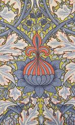 William Morris weefsel damast blauw duif - Realistisch, Antiek en Kunst, Antiek | Kleden en Textiel