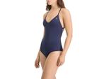 Puma - Swim Women V-Neck Crossback - Blauwe Badpak - L, Nieuw