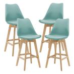 Barkruk set van 4 kunstleer en beuken 105x48x58 cm mint, Huis en Inrichting, Stoelen, Verzenden, Nieuw