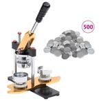 vidaXL Buttonmachine draaipunch met 500 st buttononderdelen, Hobby en Vrije tijd, Overige Hobby en Vrije tijd, Verzenden, Nieuw