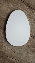 Houten ei wit 26 x 18 cm - white wash decoratie voor pasen, Ophalen of Verzenden, Nieuw