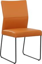 Set van 4 cognac kleur leren eetkamerstoelen Els, Huis en Inrichting, Overige kleuren, Nieuw, Leer, Ophalen of Verzenden