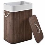 Bamboe Wasmand Curly - 72 L - Bruin - Uitneembare Waszak, Huis en Inrichting, Badkamer | Badtextiel en Accessoires, Verzenden