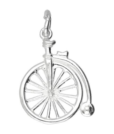 Zilveren Velocipede fiets ketting hanger - antiek, Sieraden, Tassen en Uiterlijk, Kettinghangers, Verzenden