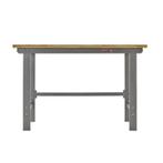 Werkbank grijs 150 cm met hardhouten blad en, Doe-het-zelf en Verbouw, Ophalen of Verzenden, Nieuw