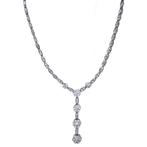 Witgouden vintage entourage collier met diamant 18 krt, Ophalen of Verzenden, Nieuw