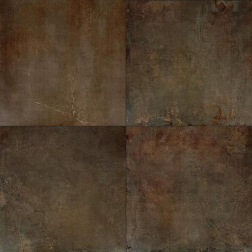 Vloertegel roest bruin 90x90 gerectificeerd tegelknaller, Doe-het-zelf en Verbouw, Tegels, Vloertegels, Nieuw, 10 m² of meer, Keramiek