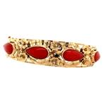 Vintage gouden bangle met bloedkoraal 14 krt, Sieraden, Tassen en Uiterlijk, Armbanden, Ophalen of Verzenden, Nieuw
