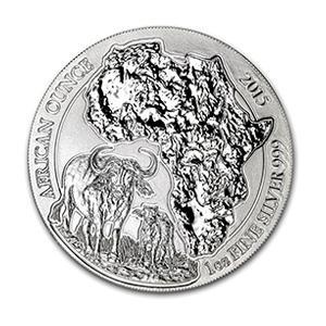 Rwanda / Ruanda African Buffalo 1 oz 2015 (capsule), Postzegels en Munten, Munten | Afrika, Losse munt, Zilver, Overige landen