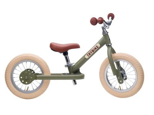 Trybike Steel Vintage Matt Green 2 wieler (Merken), Kinderen en Baby's, Speelgoed | Buiten | Voertuigen en Loopfietsen, Nieuw