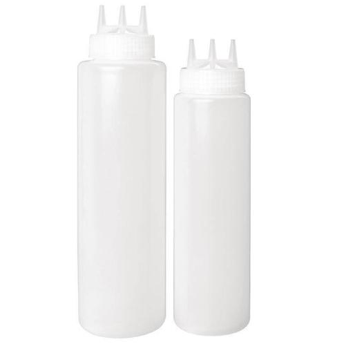 Knijpfles transparant met 3 spuitmonden | 2 formaten | Per 5, Zakelijke goederen, Horeca | Overige, Verzenden