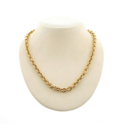 Gouden anker schakel collier | 46 cm (schakelketting), Sieraden, Tassen en Uiterlijk, Kettingen, Overige kleuren, Gebruikt, Goud