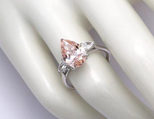 Ring - 18 karaat Witgoud - 3.38ct. tw. Roze Diamant (Fancy, Sieraden, Tassen en Uiterlijk, Ringen