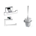 Sani Royal Toilet Accessoire Set Vierkant Chroom, Doe-het-zelf en Verbouw, Sanitair, Nieuw