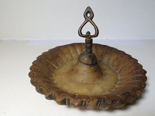 Bladerenachtige Joodse Sabbat olielamp met fijne, Antiek en Kunst, Kunst | Niet-Westerse kunst