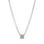 Witgouden collier met diamant hanger 42.5 cm 18 karaat, Met hanger, Verzenden, Wit, Zo goed als nieuw