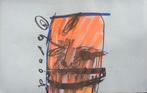 Herman Brood | Originele Tekening: Orange Face, Antiek en Kunst, Kunst | Tekeningen en Foto's, Verzenden