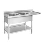 GGM Gastro | Vaatwasser Spoeltafel - 1600x700mm - met 2 |, Verzenden