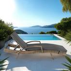 Wicker ligbed Océane met aluminium frame - natuur, Tuin en Terras, Verzenden, Nieuw