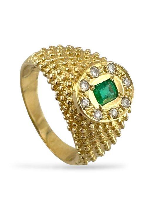 Ring - 18 karaat Geel goud, 18K geelgouden ring met 0,30ct, Sieraden, Tassen en Uiterlijk, Ringen